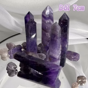 Đá thanh tẩy Tarot hình trụ tím